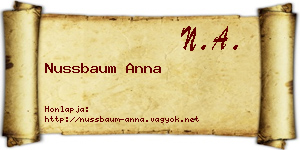 Nussbaum Anna névjegykártya